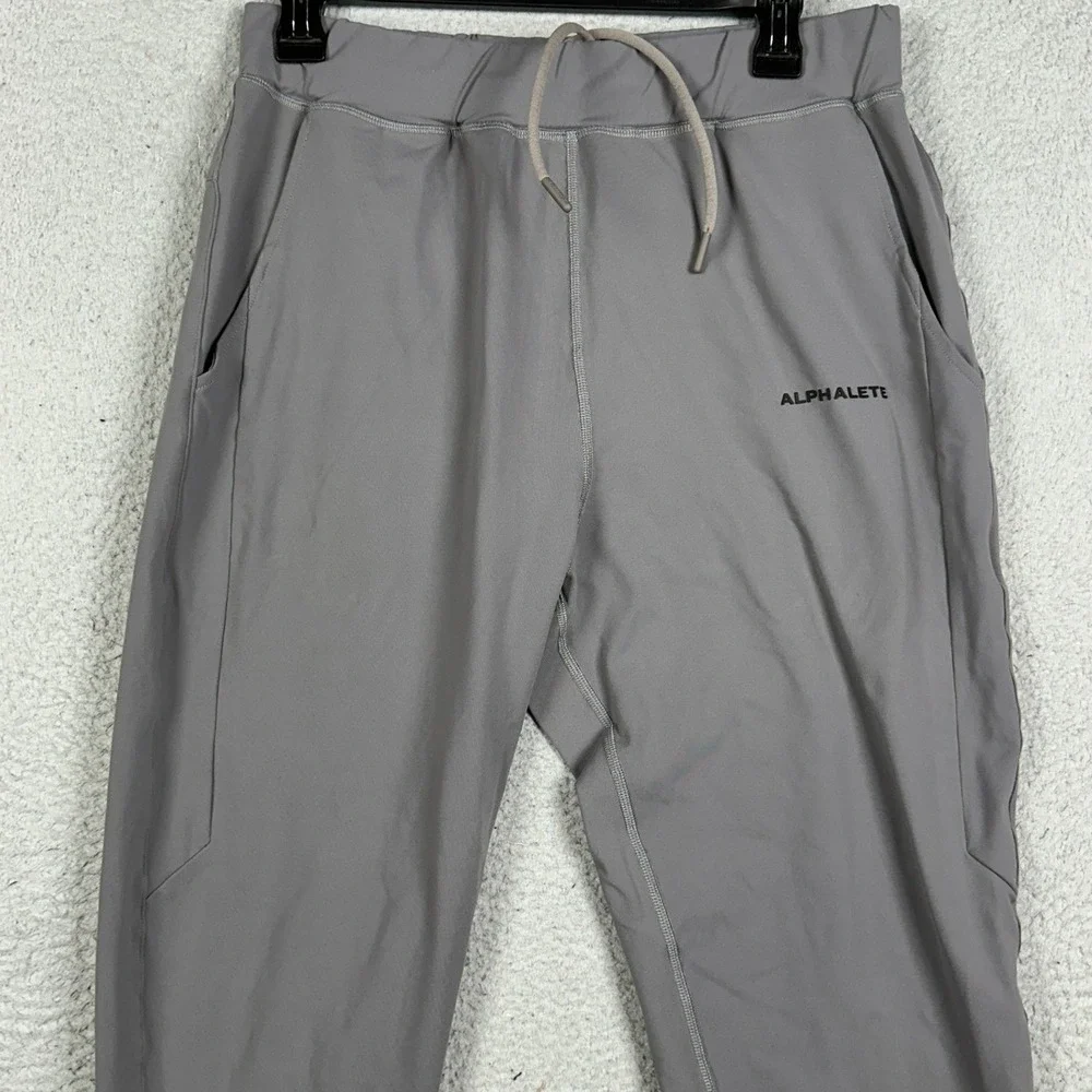 Alphalete Premium Pants Mens Large Grey Joggers Training Gym Athletic Tapered